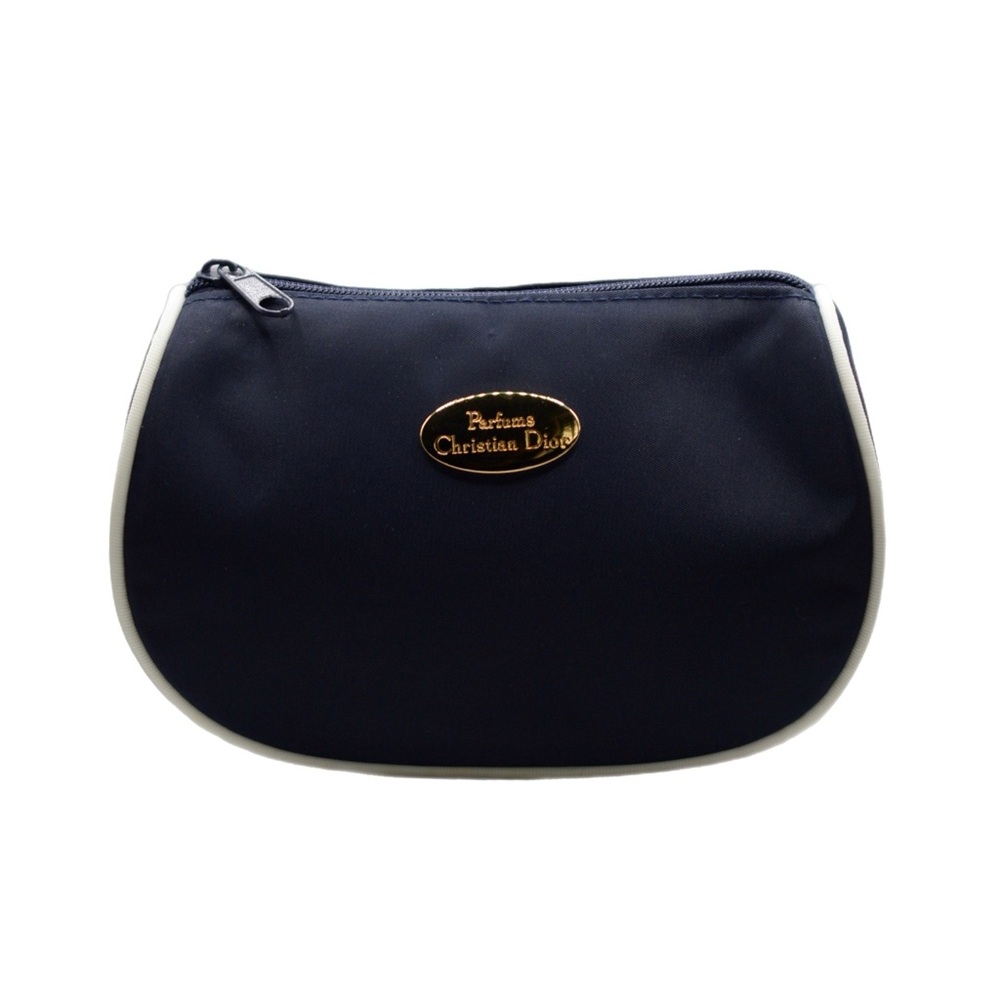 Vintage Christian Dior Cosmetic bag, Navy and White